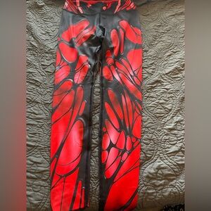 Red and Black Patterned Leggings